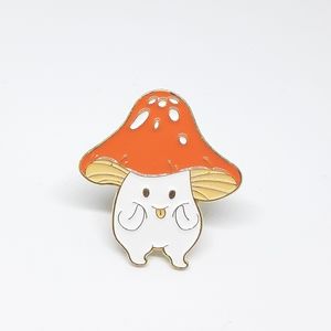 Mushroom enamel pin